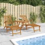 Sillas de jardín con reposapiés 2 uds madera maciza de acacia