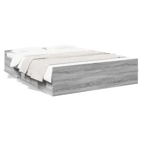 Sonoma gray engineered wood bed with drawers 160x200 cm by vidaXL, Beds and slatted bases - Ref: Foro24-3280284, Price: 154,8...