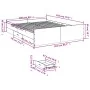 Sonoma gray engineered wood bed with drawers 160x200 cm by vidaXL, Beds and slatted bases - Ref: Foro24-3280284, Price: 154,8...