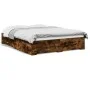 Smoked oak engineered wood bed with drawers 150x200 cm by vidaXL, Beds and slatted bases - Ref: Foro24-3280381, Price: 193,72...