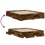 Smoked oak engineered wood bed with drawers 150x200 cm by vidaXL, Beds and slatted bases - Ref: Foro24-3280381, Price: 193,72...