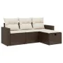 4-piece garden sofa set and brown synthetic rattan cushions by vidaXL, Garden sets - Ref: Foro24-3263449, Price: 263,07 €, Di...