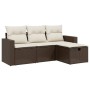 4-teilige Gartensofagarnitur und braune synthetische Rattankissen von vidaXL, Gartensets - Ref: Foro24-3263449, Preis: 253,41...