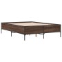 Bettgestell aus eichenbraunem Metallwerkstoff, 120 x 190 cm von vidaXL, Betten und Lattenroste - Ref: Foro24-3279821, Preis: ...