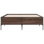 Estructura cama madera ingeniería metal marrón roble 120x190 cm de vidaXL, Camas y somieres - Ref: Foro24-3279821, Precio: 14...