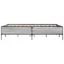Estructura cama madera ingeniería metal gris Sonoma 160x200 cm de vidaXL, Camas y somieres - Ref: Foro24-3279790, Precio: 150...