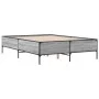 Estructura cama madera ingeniería metal gris Sonoma 160x200 cm de vidaXL, Camas y somieres - Ref: Foro24-3279790, Precio: 150...