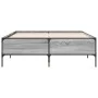 Sonoma gray metal engineered wood bed frame 140x200 cm by vidaXL, Beds and slatted bases - Ref: Foro24-3279800, Price: 147,41...