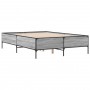 Sonoma gray metal engineered wood bed frame 140x200 cm by vidaXL, Beds and slatted bases - Ref: Foro24-3279800, Price: 149,23...