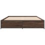 Estructura cama madera ingeniería metal marrón roble 140x190 cm de vidaXL, Camas y somieres - Ref: Foro24-3279856, Precio: 12...