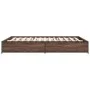 Engineered wood bed frame oak brown metal 140x190 cm by vidaXL, Beds and slatted bases - Ref: Foro24-3279856, Price: 126,59 €...