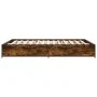 Engineered wood bed frame metal smoked oak 140x190cm by vidaXL, Beds and slatted bases - Ref: Foro24-3279854, Price: 121,82 €...