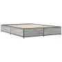 Sonoma gray metal engineered wood bed frame 150x200 cm by vidaXL, Beds and slatted bases - Ref: Foro24-3279840, Price: 130,29...