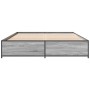 Sonoma-graues Metall-Holzwerkstoff-Bettgestell, 150 x 200 cm von vidaXL, Betten und Lattenroste - Ref: Foro24-3279840, Preis:...