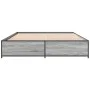 Sonoma gray metal engineered wood bed frame 150x200 cm by vidaXL, Beds and slatted bases - Ref: Foro24-3279840, Price: 130,29...