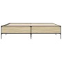 Estructura cama madera ingeniería metal roble Sonoma 200x200 cm de vidaXL, Camas y somieres - Ref: Foro24-3279778, Precio: 15...