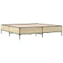 Sonoma oak metal engineered wood bed frame 200x200 cm by vidaXL, Beds and slatted bases - Ref: Foro24-3279778, Price: 150,75 ...