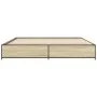 Bettgestell aus Holzwerkstoff und Metall, Sonoma-Eiche, 180 x 200 cm von vidaXL, Betten und Lattenroste - Ref: Foro24-3279828...