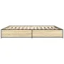 Bettgestell aus Holzwerkstoff und Metall, Sonoma-Eiche, 180 x 200 cm von vidaXL, Betten und Lattenroste - Ref: Foro24-3279828...