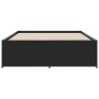 Engineered wood and black metal bed frame 120x190cm by vidaXL, Beds and slatted bases - Ref: Foro24-3279907, Price: 134,43 €,...