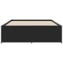Engineered wood and black metal bed frame 120x190cm by vidaXL, Beds and slatted bases - Ref: Foro24-3279907, Price: 132,85 €,...