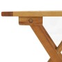 Silla de jardín con reposapiés y mesita madera maciza de acacia