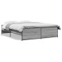 Estructura cama madera ingeniería metal gris Sonoma 160x200 cm de vidaXL, Camas y somieres - Ref: Foro24-3279880, Precio: 148...
