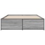 Estructura cama madera ingeniería metal gris Sonoma 160x200 cm de vidaXL, Camas y somieres - Ref: Foro24-3279880, Precio: 148...