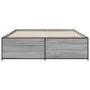 Sonoma-graues Metall-Holzwerkstoff-Bettgestell, 160 x 200 cm von vidaXL, Betten und Lattenroste - Ref: Foro24-3279880, Preis:...
