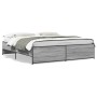 Sonoma gray metal engineered wood bed frame 180x200 cm by vidaXL, Beds and slatted bases - Ref: Foro24-3279875, Price: 156,10...