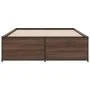 Estructura cama madera ingeniería metal marrón roble 120x200 cm de vidaXL, Camas y somieres - Ref: Foro24-3279896, Precio: 13...