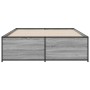 Sonoma-graues Metall-Holzwerkstoff-Bettgestell, 135 x 190 cm von vidaXL, Betten und Lattenroste - Ref: Foro24-3279905, Preis:...