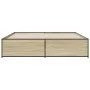 Estructura cama madera ingeniería metal roble Sonoma 200x200 cm de vidaXL, Camas y somieres - Ref: Foro24-3279868, Precio: 14...