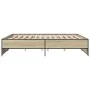 Estructura cama madera ingeniería metal roble Sonoma 200x200 cm de vidaXL, Camas y somieres - Ref: Foro24-3279868, Precio: 14...