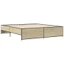 Estructura cama madera ingeniería metal roble Sonoma 200x200 cm de vidaXL, Camas y somieres - Ref: Foro24-3279868, Precio: 14...