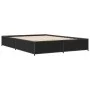 Engineered wood and black metal bed frame 140x200cm by vidaXL, Beds and slatted bases - Ref: Foro24-3279842, Price: 128,87 €,...