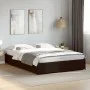 Engineered wood and black metal bed frame 140x200cm by vidaXL, Beds and slatted bases - Ref: Foro24-3279842, Price: 128,87 €,...