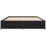 Engineered wood and black metal bed frame 140x200cm by vidaXL, Beds and slatted bases - Ref: Foro24-3279842, Price: 128,87 €,...