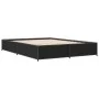 Engineered wood and black metal bed frame 140x200cm by vidaXL, Beds and slatted bases - Ref: Foro24-3279842, Price: 128,87 €,...