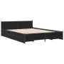 Black engineered wood bed with drawers 135x190 cm by vidaXL, Beds and slatted bases - Ref: Foro24-3279947, Price: 178,39 €, D...