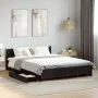 Black engineered wood bed with drawers 135x190 cm by vidaXL, Beds and slatted bases - Ref: Foro24-3279947, Price: 178,39 €, D...