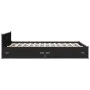 Black engineered wood bed with drawers 135x190 cm by vidaXL, Beds and slatted bases - Ref: Foro24-3279947, Price: 178,39 €, D...