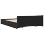 Black engineered wood bed with drawers 140x200 cm by vidaXL, Beds and slatted bases - Ref: Foro24-3279932, Price: 187,88 €, D...