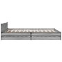 Cama con cajones madera ingeniería gris Sonoma 150x200 cm de vidaXL, Camas y somieres - Ref: Foro24-3279930, Precio: 189,43 €...