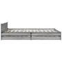 Sonoma-graues Holzwerkstoffbett mit Schubladen 150 x 200 cm von vidaXL, Betten und Lattenroste - Ref: Foro24-3279930, Preis: ...