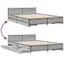 Sonoma-graues Holzwerkstoffbett mit Schubladen 150 x 200 cm von vidaXL, Betten und Lattenroste - Ref: Foro24-3279930, Preis: ...