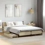 Sonoma oak engineered wood bed with drawers 120x190 cm by vidaXL, Beds and slatted bases - Ref: Foro24-3279953, Price: 173,36...
