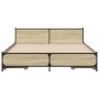 Bett aus Sonoma-Eichenholzwerkstoff mit Schubladen, 120 x 190 cm von vidaXL, Betten und Lattenroste - Ref: Foro24-3279953, Pr...