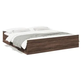 Cama con cajones madera ingeniería marrón roble 200x200 cm de vidaXL, Camas y somieres - Ref: Foro24-3280271, Precio: 173,85 ...