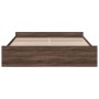 Oak brown engineered wood bed with drawers 200x200 cm by vidaXL, Beds and slatted bases - Ref: Foro24-3280271, Price: 176,31 ...